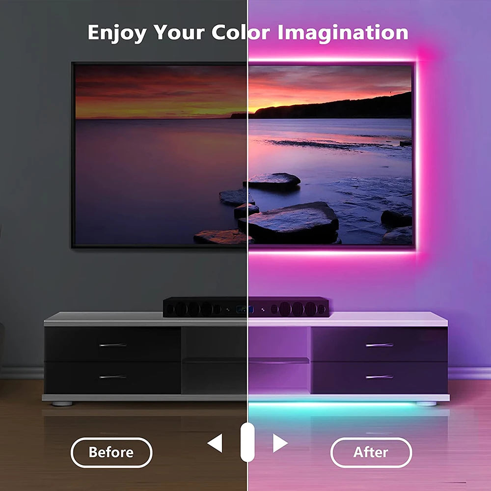 Cinta LED USB adhesiva para TV escritorio
