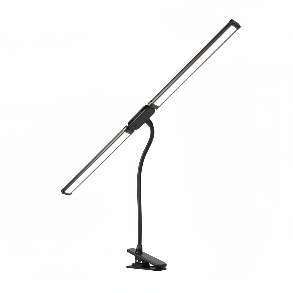 Lámpara de escritorio LED regulable de doble cabezal