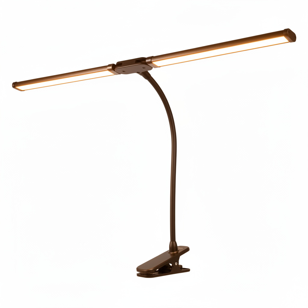 Lámpara de escritorio LED regulable de doble cabezal