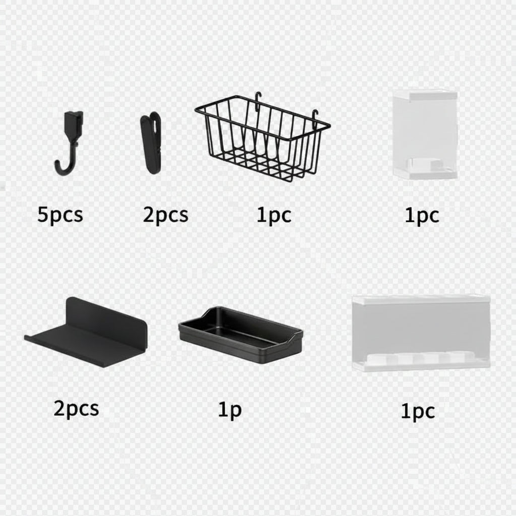 Pegboard de Pared sin Taladro para Gaming y Almacenamiento Decorativo