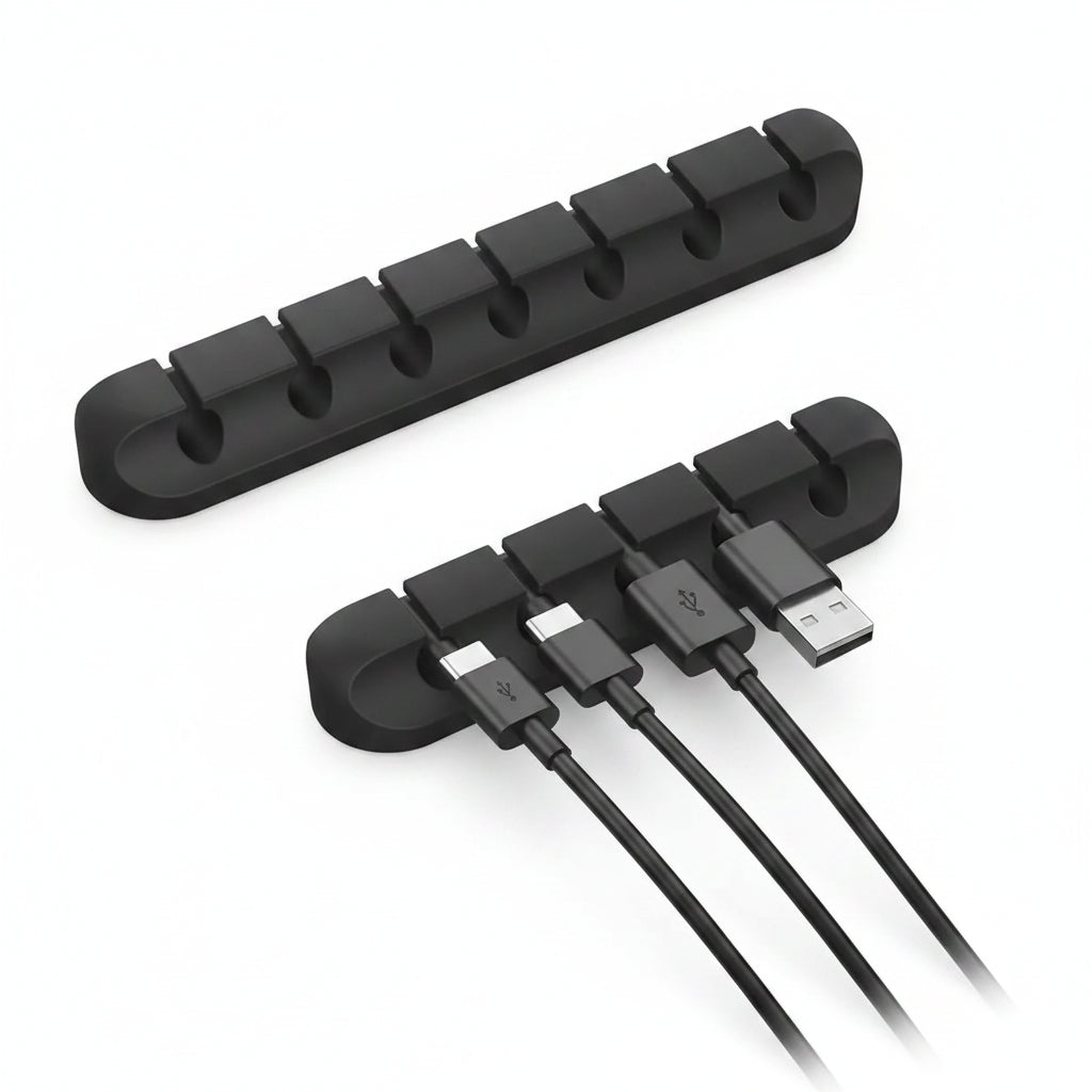 Clips adhesivos organizadores de cables para escritorio